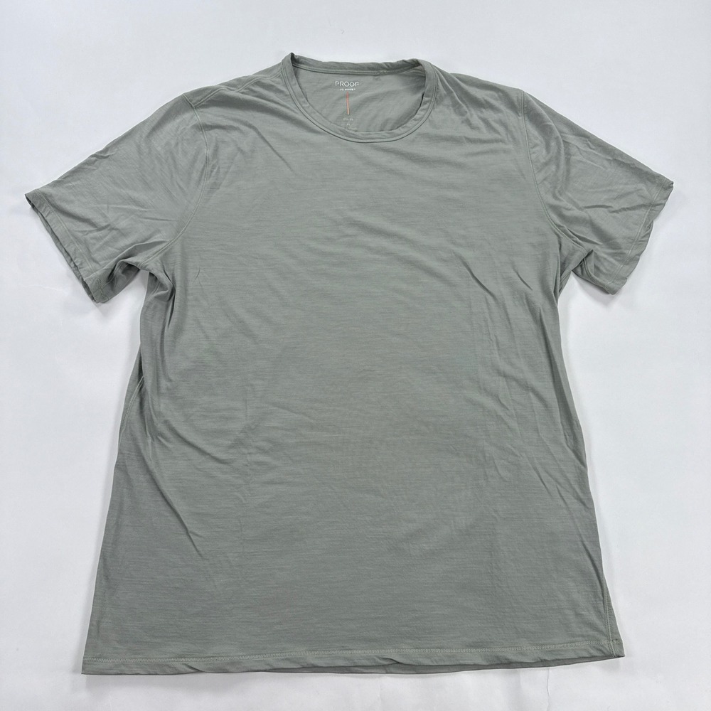 Proof Mens T-Shirt XL Sage Green 72 Hour Merino Wool Slim Fit Crewneck Tee